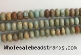 CNS716 15.5 inches 7*12mm rondelle serpentine jasper beads wholesale