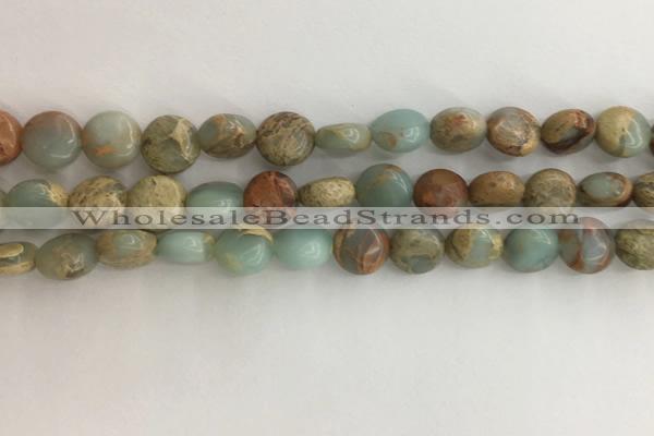 CNS719 15.5 inches 8mm flat round serpentine jasper beads wholesale