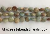 CNS721 15.5 inches 12mm flat round serpentine jasper beads wholesale