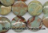 CNS83 15.5 inches 20mm flat round natural serpentine jasper beads