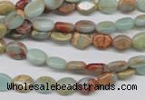 CNS89 15.5 inches 6*8mm oval natural serpentine jasper beads