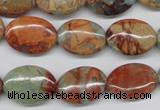 CNS92 15.5 inches 13*18mm oval natural serpentine jasper beads