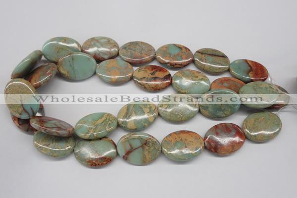 CNS96 15.5 inches 22*30mm oval natural serpentine jasper beads