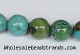 CNT06 16 inches 14mm round natural turquoise beads wholesale