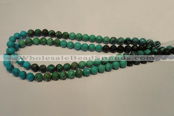 CNT131 15.5 inches 8mm faceted round natural turquoise beads