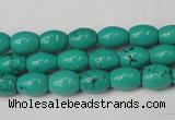 CNT368 15.5 inches 7*10mm rice turquoise beads wholesale