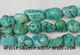 CNT380 15.5 inches 8*12mm nuggets natural turquoise beads