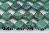 CNT552 15.5 inches 6mm diamond turquoise gemstone beads