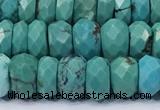 CNT576 15.5 inches 4*9mm - 6*10mm faceted rondelle turquoise gemstone beads