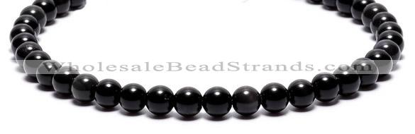 COB01 15 inches 6mm round black obsidian gemstone beads wholesale