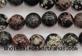 COB153 15.5 inches 12mm round snowflake obsidian beads