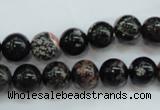 COB170 15.5 inches 10mm round snowflake obsidian beads