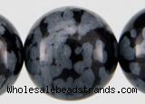 COB25 15 inches 12mm round snowflake obsidian gemstone beads wholesale