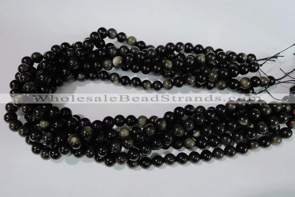 COB253 15.5 inches 8mm round golden obsidian beads wholesale