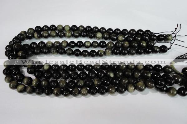 COB254 15.5 inches 10mm round golden obsidian beads wholesale