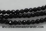 COB351 15.5 inches 5mm faceted round black obsidian beads