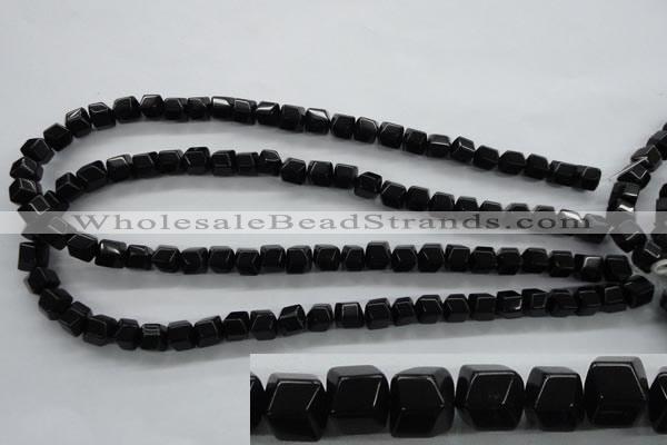 COB388 15.5 inches 8*8mm faceted cube black obsidian beads