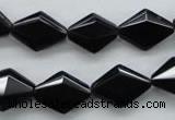 COB410 15.5 inches 10*15mm faceted oval black obsidian beads