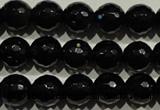 COB452 15.5 inches 8mm faceted round black obsidian beads