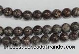 COB551 15.5 inches 6mm round red snowflake obsidian beads wholesale