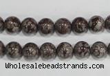 COB552 15.5 inches 8mm round red snowflake obsidian beads wholesale