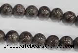 COB553 15.5 inches 10mm round red snowflake obsidian beads wholesale