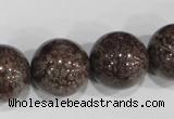 COB558 15.5 inches 20mm round red snowflake obsidian beads wholesale