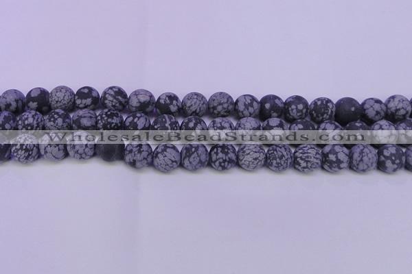 COB563 15.5 inches 10mm round matte snowflake obsidian beads