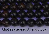 COB650 15.5 inches 4mm round gold black obsidian beads wholesale