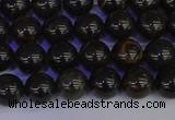 COB651 15.5 inches 6mm round gold black obsidian beads wholesale