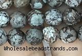 COB691 15.5 inches 6mm faceted round Chinese snowflake obsidian beads