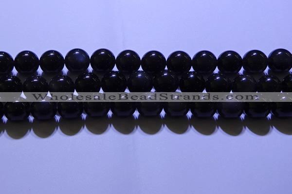 COB705 15.5 inches 14mm round ice black obsidian beads wholesale