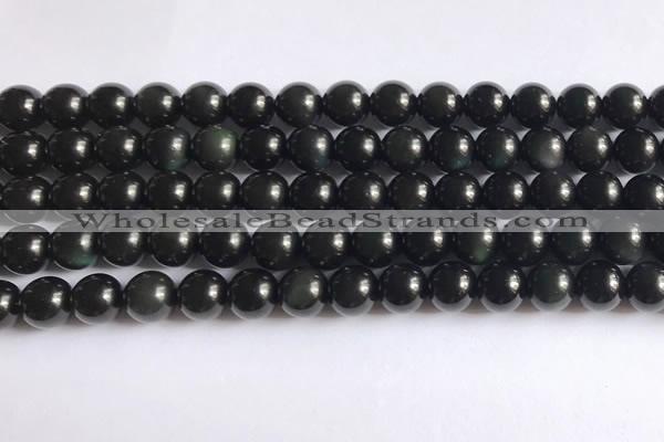 COB721 15.5 inches 6mm round black obsidian gemstone beads