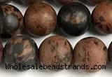 COB822 15 inches 8mm round matte mahogany obsidian beads