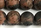 COB824 15 inches 12mm round matte mahogany obsidian beads