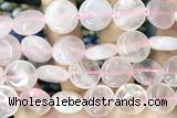 COIN111 15 inches 16mm coin rose quartz beads