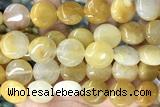 COIN119 15 inches 16mm coin yellow jade beads