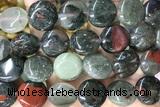 COIN125 15 inches 16mm coin blood jasper beads