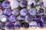 COIN127 15 inches 16mm coin amethyst gemstone beads