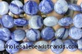 COIN128 15 inches 16mm coin blue aventurine jade beads