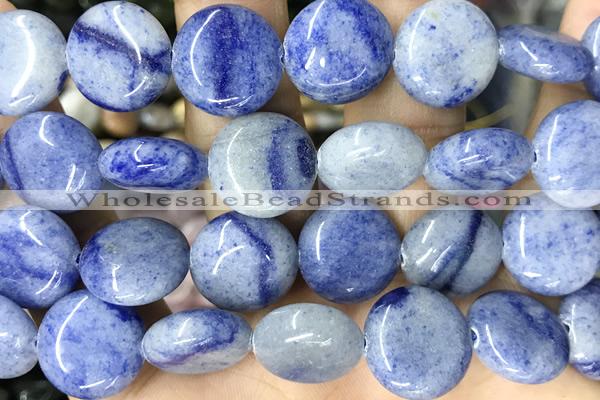 COIN128 15 inches 16mm coin blue aventurine jade beads