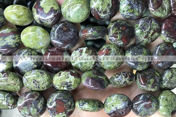 COIN135 15 inches 16mm coin dragon blood jasper beads