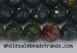 COJ312 15.5 inches 8mm faceted round Indian bloodstone beads