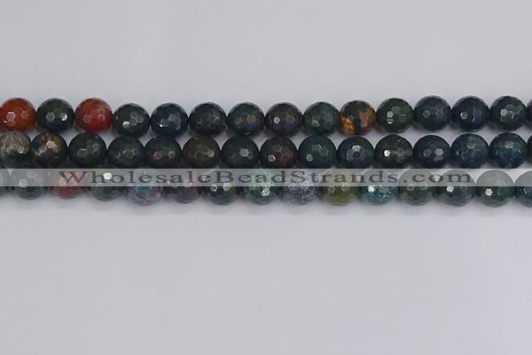 COJ313 15.5 inches 10mm faceted round Indian bloodstone beads