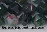 COJ323 15.5 inches 12mm faceted nuggets Indian bloodstone beads