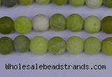 COJ401 15.5 inches 6mm round matte olive jade beads wholesale