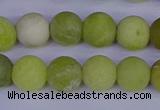 COJ403 15.5 inches 10mm round matte olive jade beads wholesale