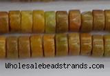 COJ620 15.5 inches 3*6mm heishi orpiment jasper beads