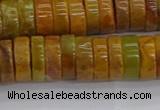 COJ622 15.5 inches 3*10mm heishi orpiment jasper beads