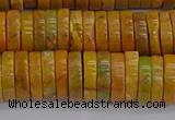 COJ623 15.5 inches 3*12mm heishi orpiment jasper beads